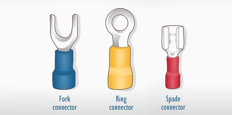 Crimp Terminal Types: Fork Connector, Spade Connector, Ring Connector Comparison