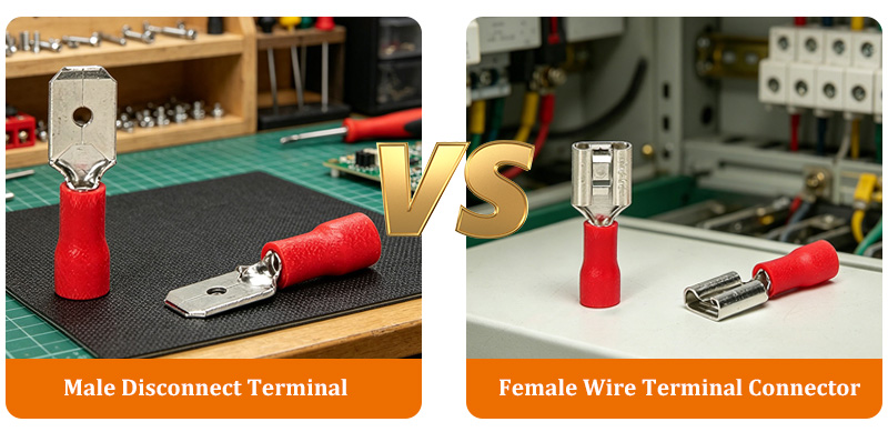 Male Disconnect Terminal VS Female Wire Terminal Connector